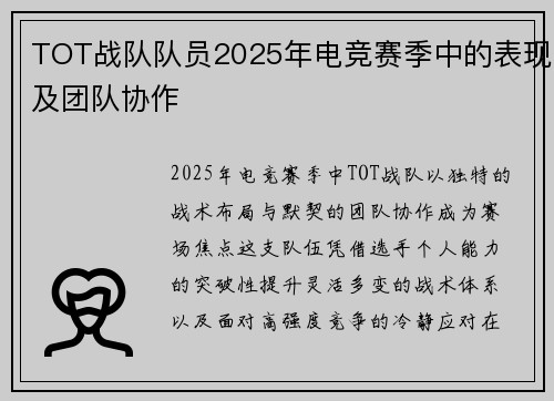 TOT战队队员2025年电竞赛季中的表现及团队协作